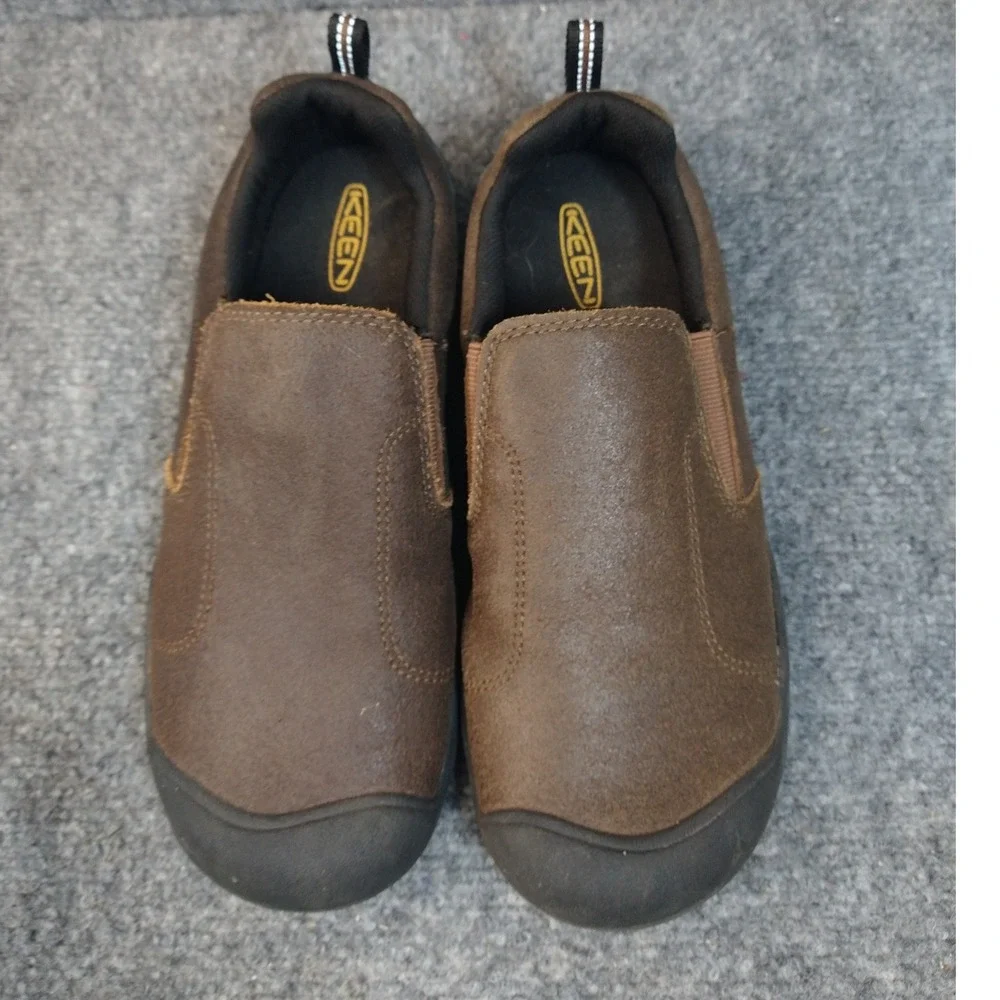 KEEN Austin Slip On Shoes Mens 6 Brown Leather Casual Loafers Low Top Walking